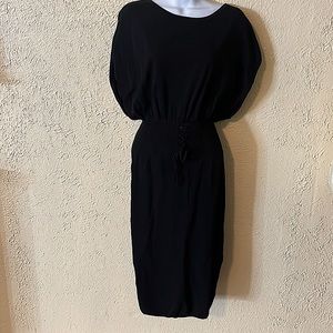 Black corset mesh dress with real wording on the back